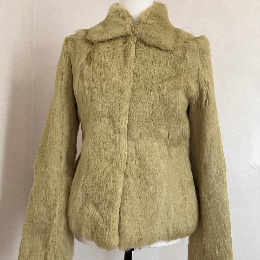 Vintage Soft-Lime Green Fur Jacket